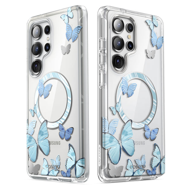 Galaxy S25 Ultra Cosmo Cute Case -Blue ButterFly