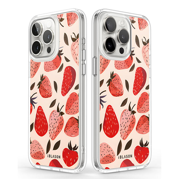 iPhone 13 Pro Max Halo MagSafe Cute Phone Case - Strawberries