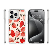 iPhone 14 Pro Max Halo MagSafe Cute Phone Case - Strawberries