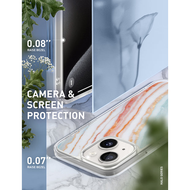 iPhone 15 Halo MagSafe Cute Phone Case - Marble Rainbow