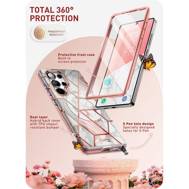 Galaxy S25 Ultra Cosmo Cute Case -Marble Pink