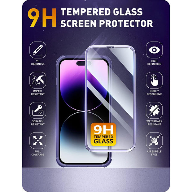 iPhone 14 Pro Ares Mag with Tempered Glass  Case - Purple