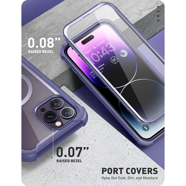 iPhone 14 Pro Ares Mag with Tempered Glass  Case - Purple