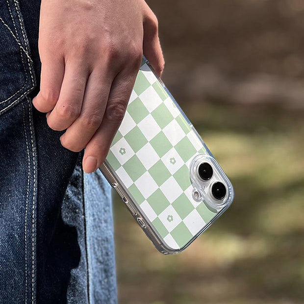 iPhone 16 Halo Mag MagSafe Case-Green Checkers