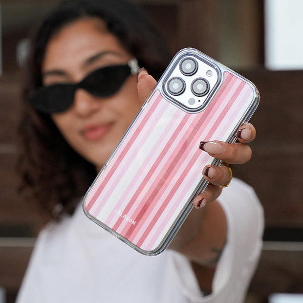 iPhone 16 Pro Halo Mag MagSafe Case-Pink Stripes