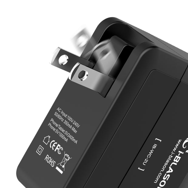 2 Port USB Travel Wall Charger for Smartphones and Tablets