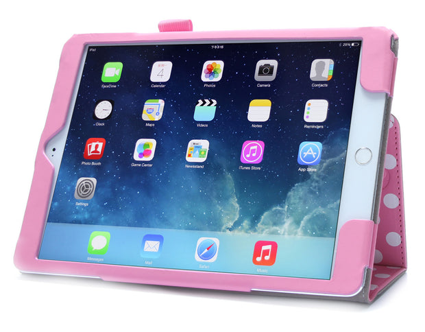 iPad Air 2 (2014) Leather Book Case-Pink/White