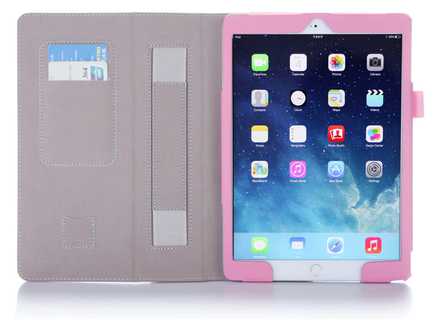 iPad Air 2 (2014) Leather Book Case-Pink/White